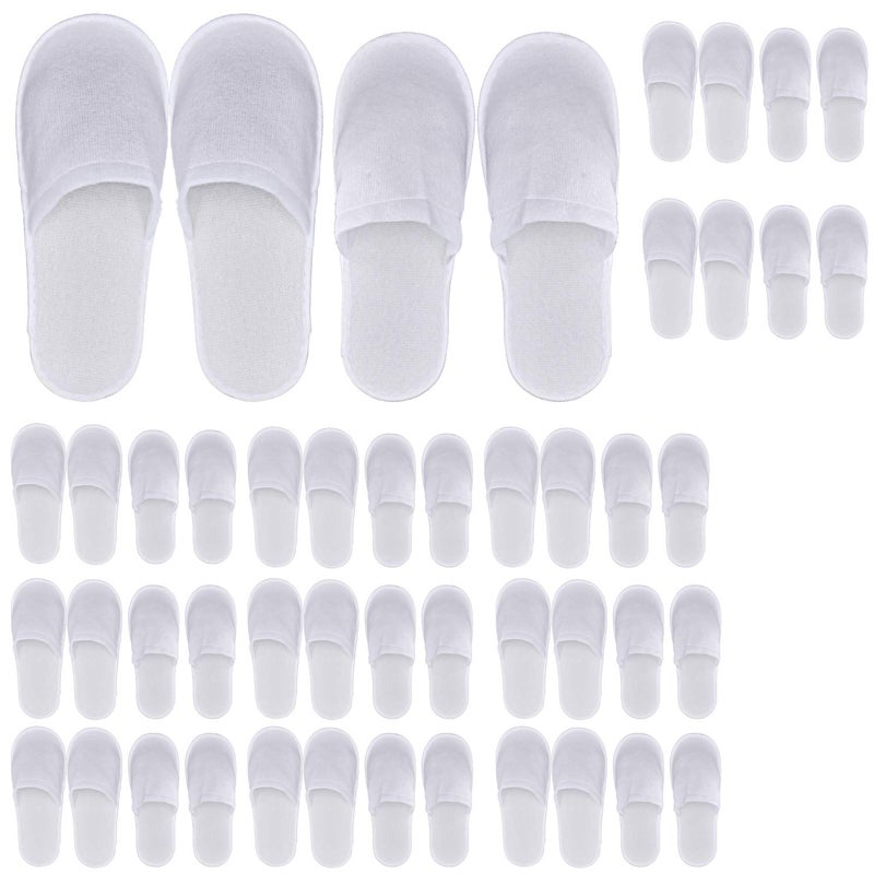 KRISMYA 24 Pairs Spa Slippers,Closed Toe Disposable Slippers,Non-Slip Slippers Fit Size for Men and Women for Hotel Home Guest Used,White - Image 1